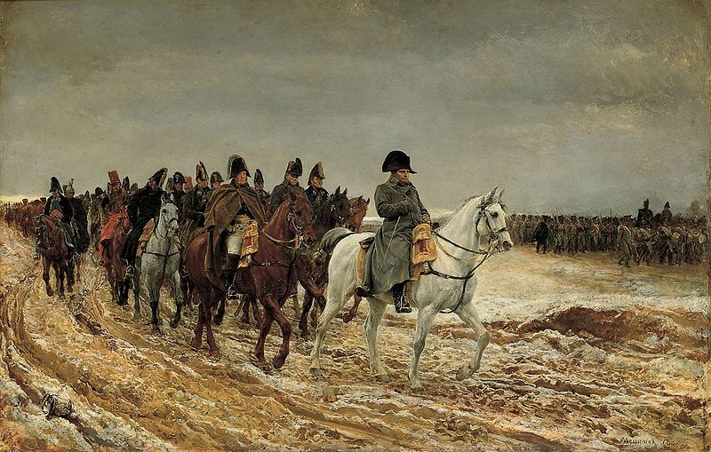 Napoleon returns in defeat from the Battle of Laon, March 9th, 1814, by Jean-Louis Ernest Messonier (1815-1891) Location TBD.